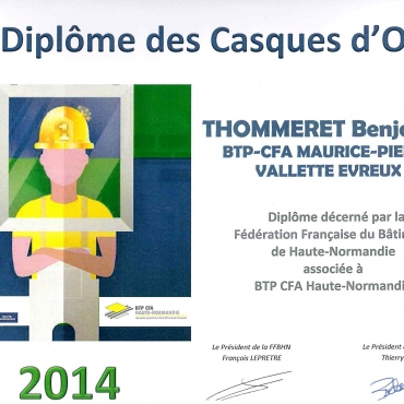 Benjamin Thommeret certifié Casque d'Or 2014